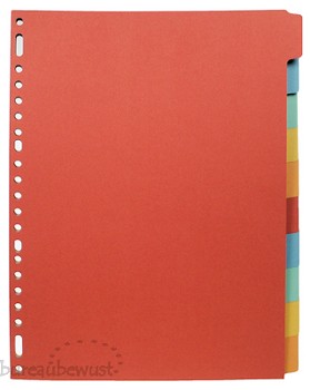 tabbladen, kringloopkarton, 160 grs, 10-delig, 23-gaats, per 1 sets
